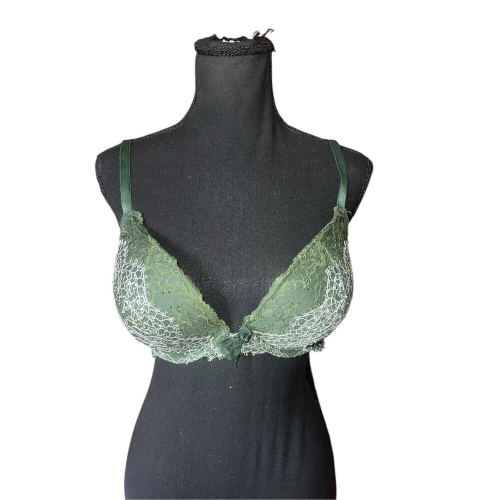 Victoria’s Secret Dream angels dark green lace push up bra 36D